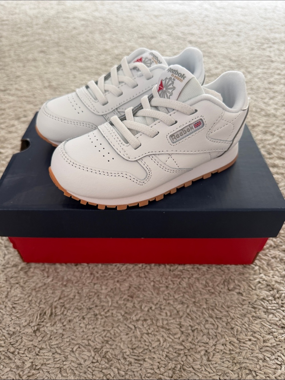 Reebok Kids White Sneakers with Gum Outsole